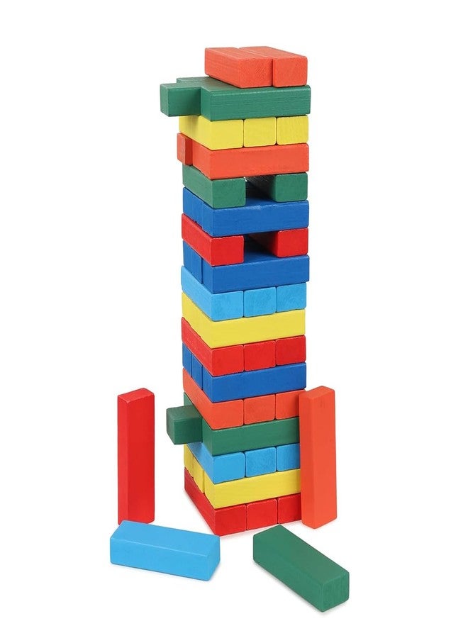 TOKYODO Tumbling Tower Wooden Game - Wooden Block Staking Puzzle for Kids, Teens, Adults, and Families | Indoor Party Game, Wooden Blocks Fun Balancing Puzzel Toy for Boys and Girls (Multi Colored) - Image 2